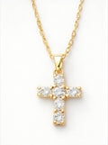 Faith Cross Necklace – White Crystal